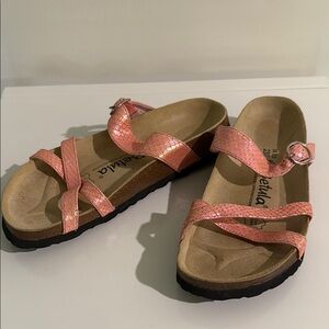 Birkenstock Betula Pink Sandals Adjustable Straps & Contoured Footbed S 4/4.5 US